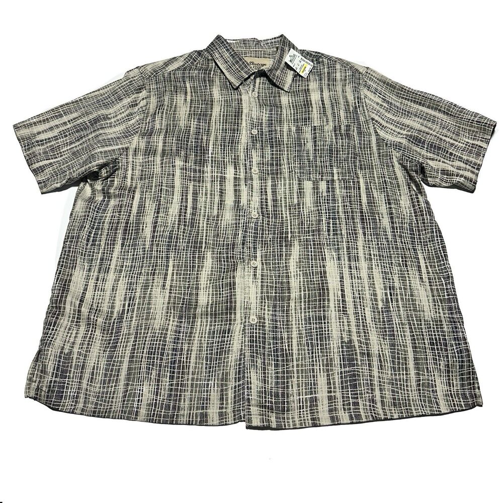Vintage Silk Brand Button Up Shirt Mens Size XXL Hawaiian Short Sleeve Camp NWT